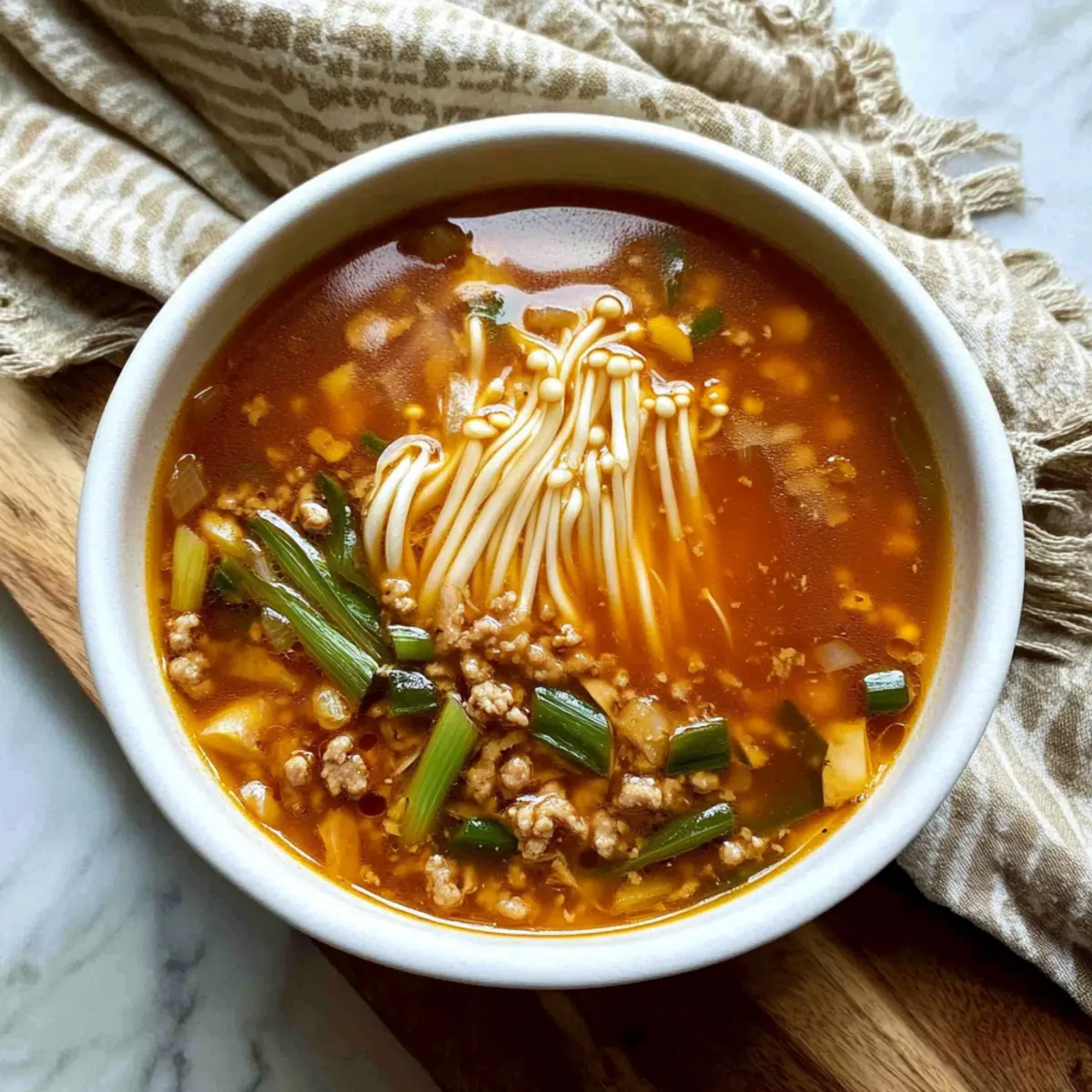 Tomato Enoki Mushroom Soup