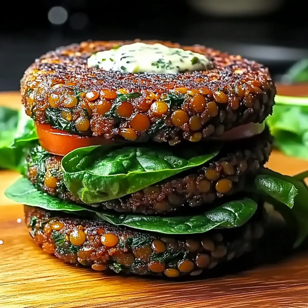 Spinach and Lentil Burgers