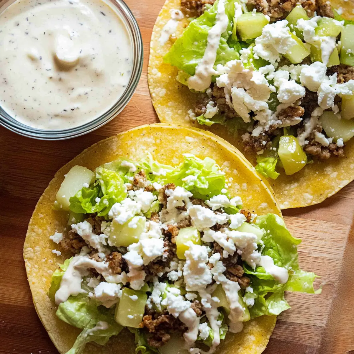 Chicken Caesar Smashed Tacos