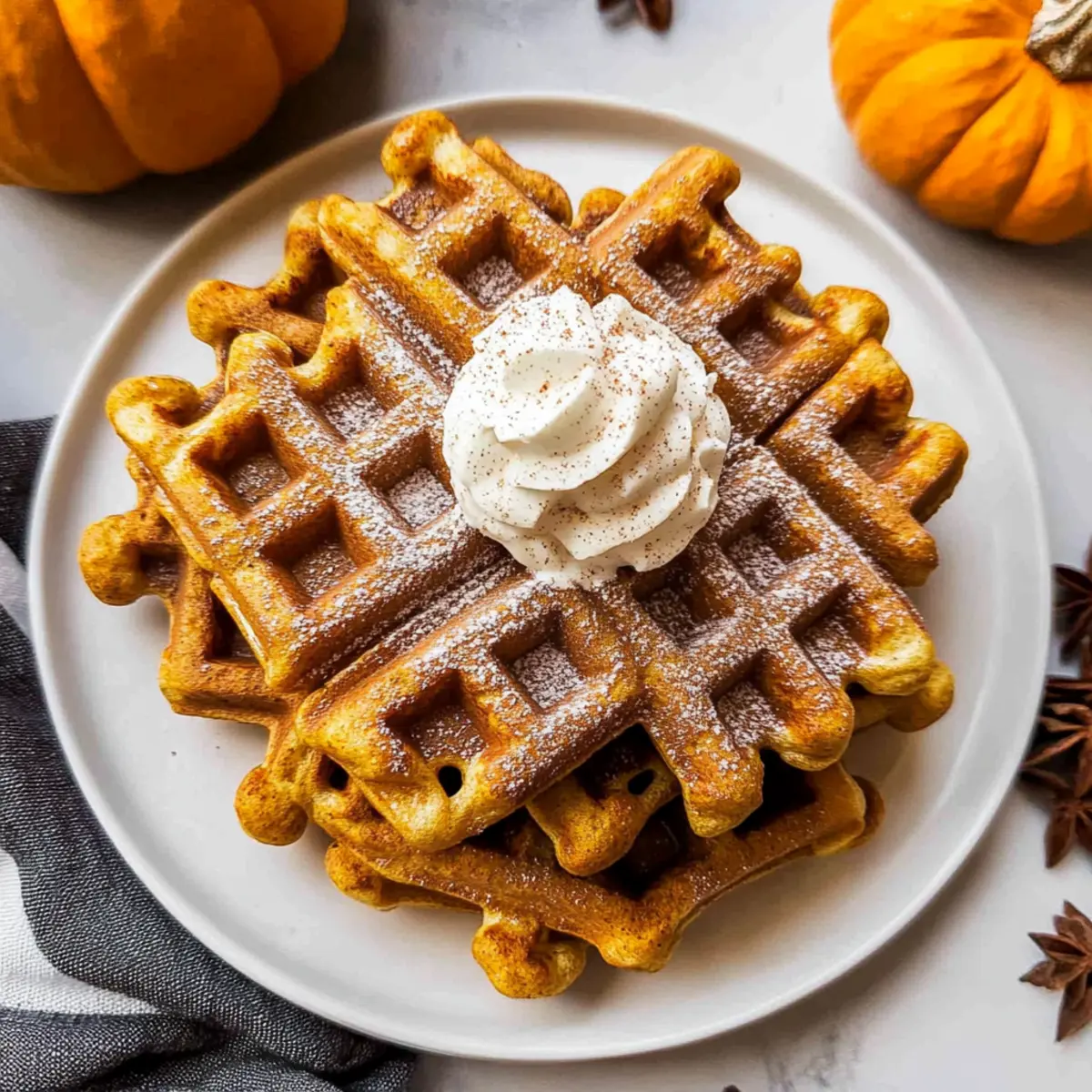 Pumpkin Cottage Cheese Waffles for Cozy Fall Mornings 5 Pumpkin Cottage Cheese Waffles