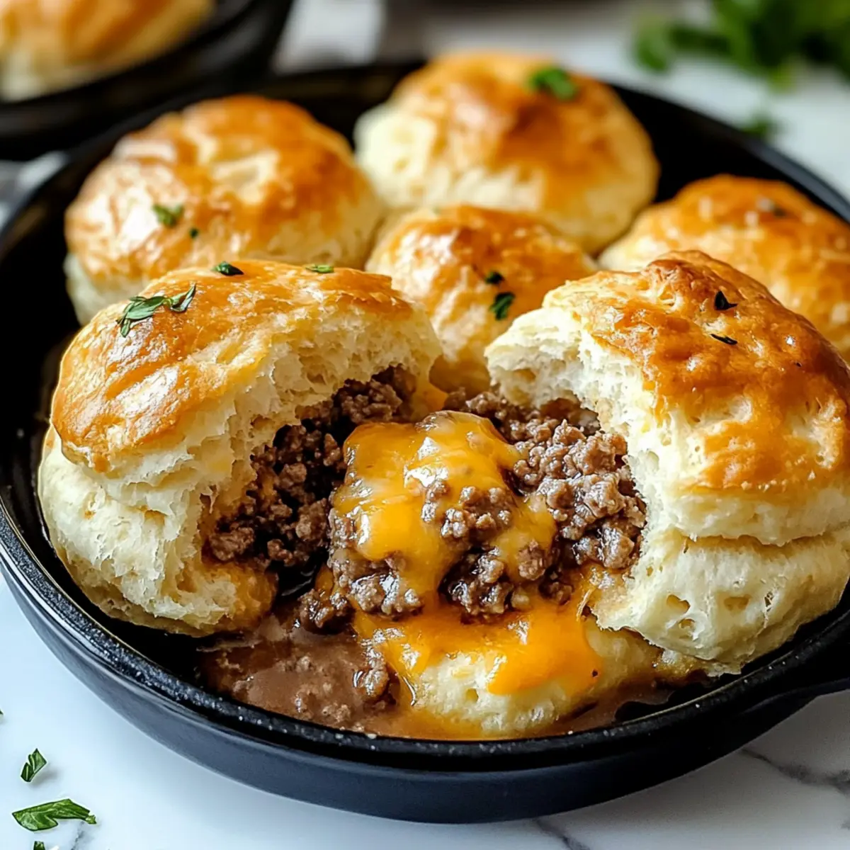 Cheesy Beef Biscuit Bombs