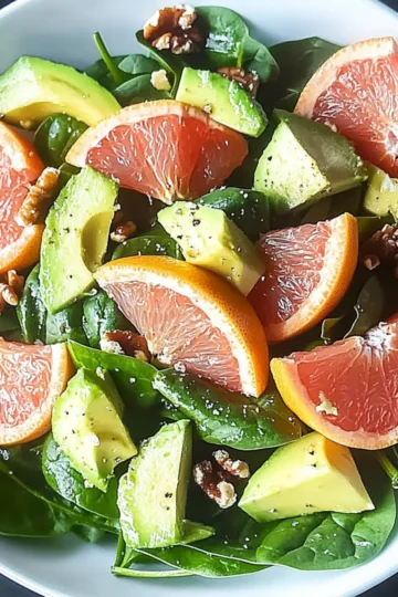 Grapefruit & Avocado Spinach Salad