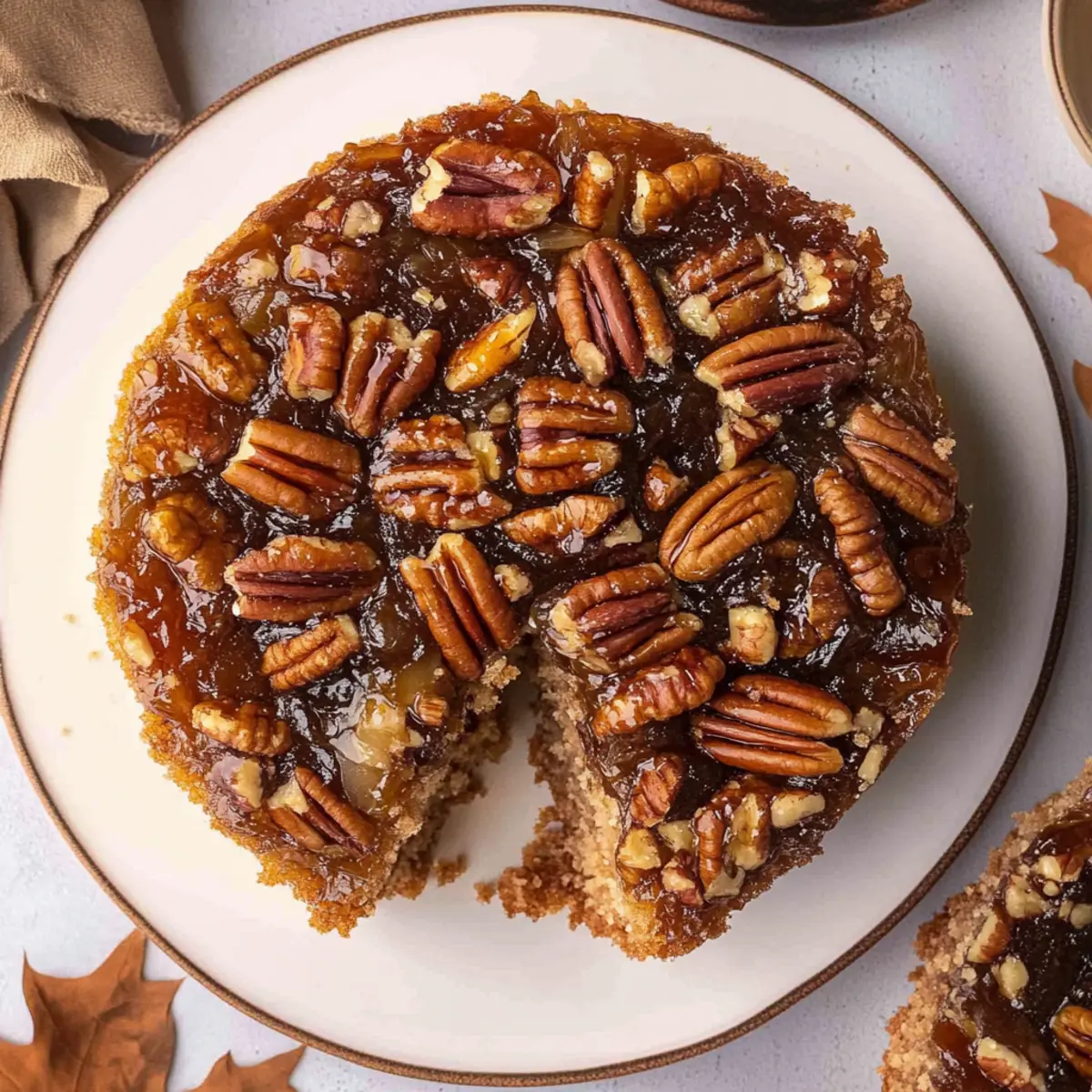 Vegan Pecan Upside Down Cake