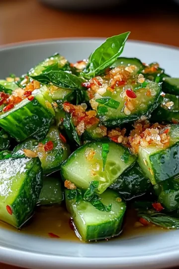 Delicious Garlic Cucumber Salad