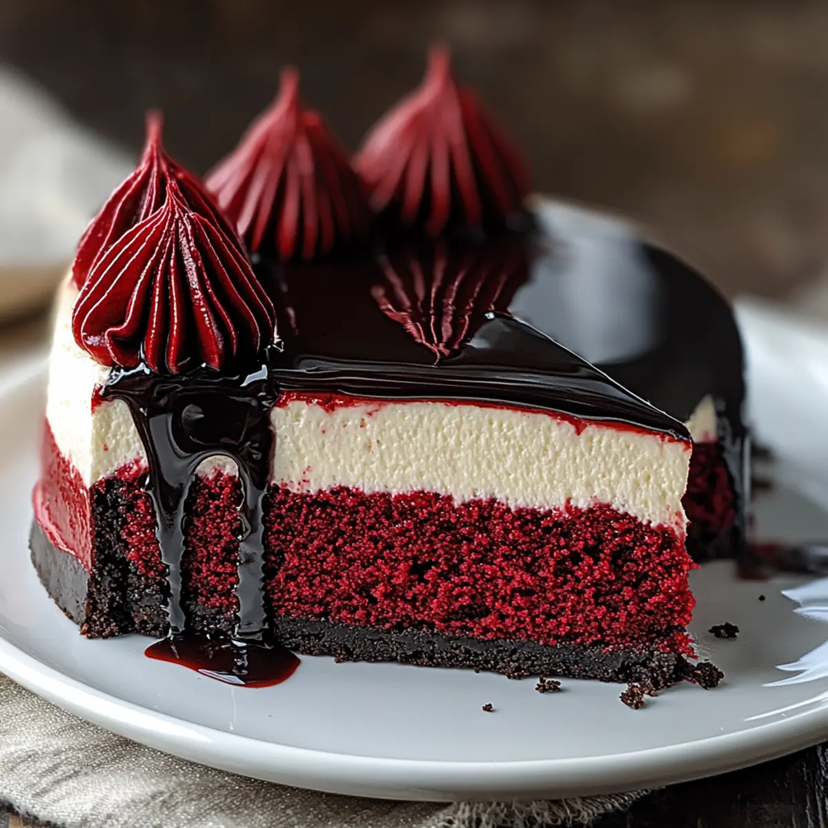 Vampire Bite Red Velvet Cheesecake