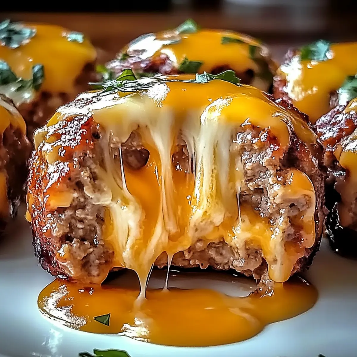Cheesy Stuffed Meatloaf Bites