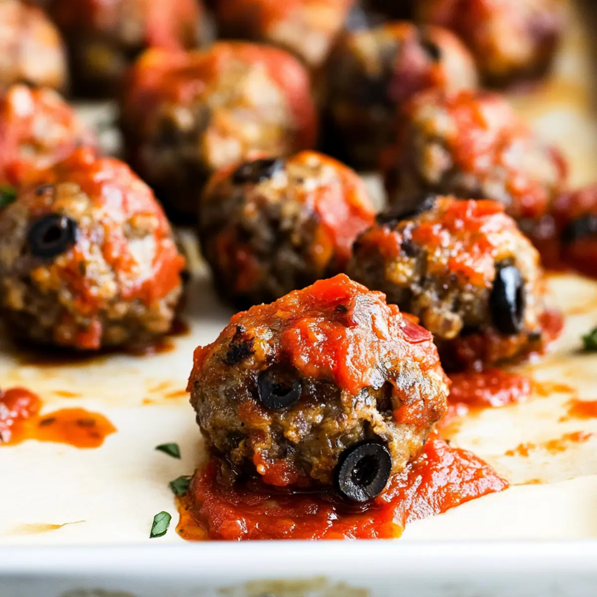 Oven Baked Pizza Meatballs