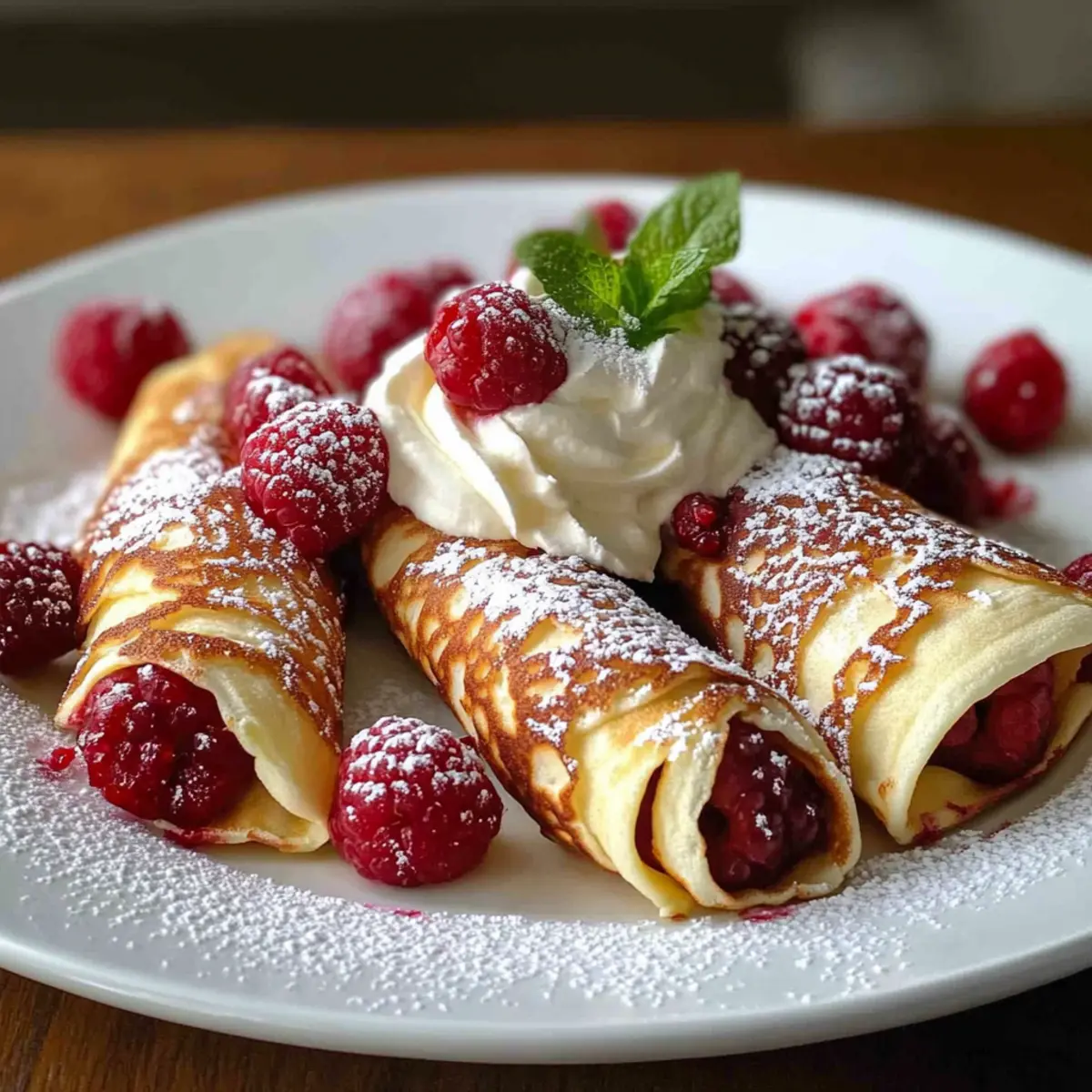 Raspberry Vanilla Cream Crepes
