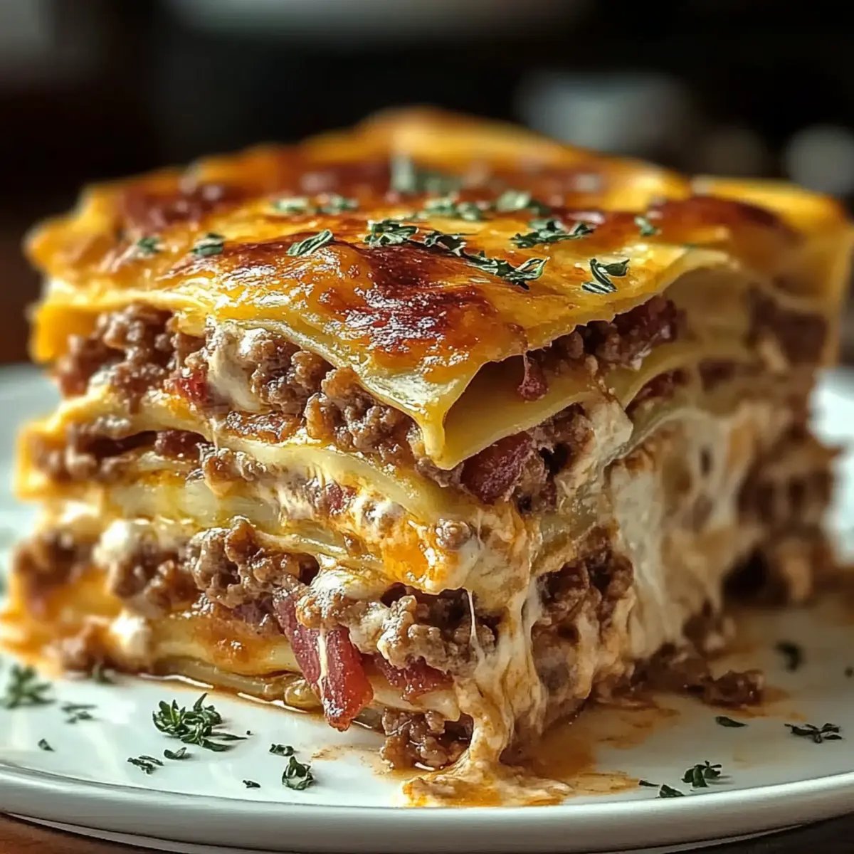 Ultimate Bacon Cheeseburger Lasagna Recipe for Comfort Lovers 5 Bacon Cheeseburger Lasagna Recipe