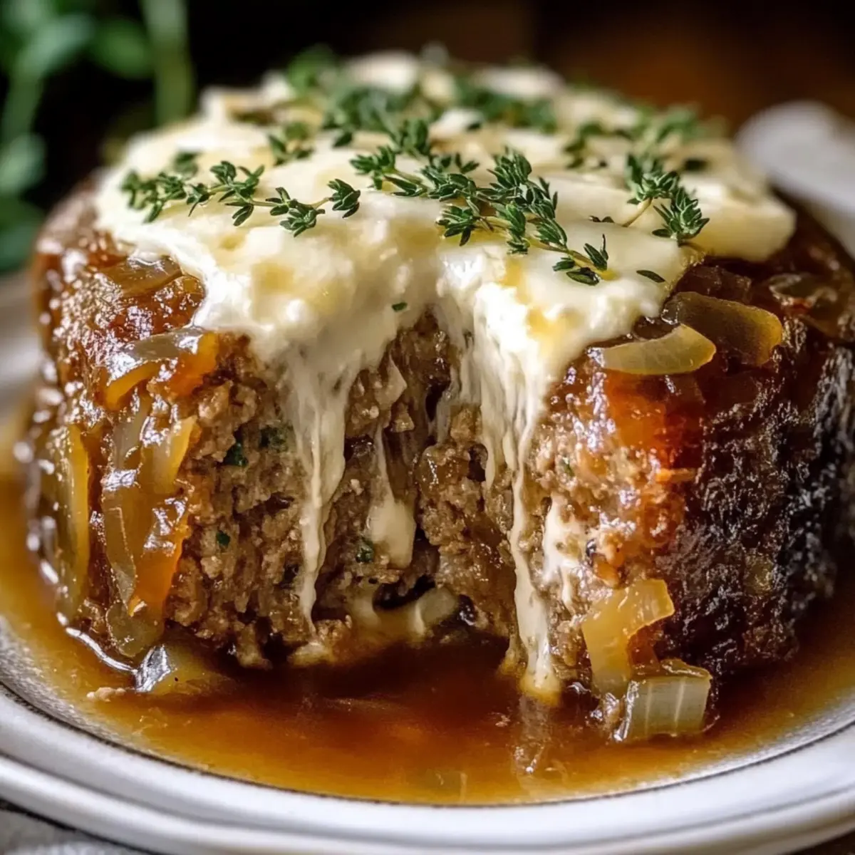 Crockpot French Onion Meatloaf