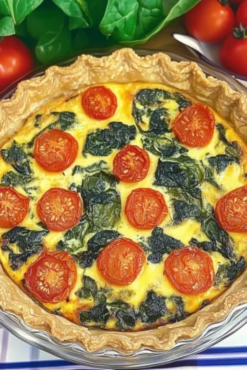 Spinach & Cherry Tomato Quiche