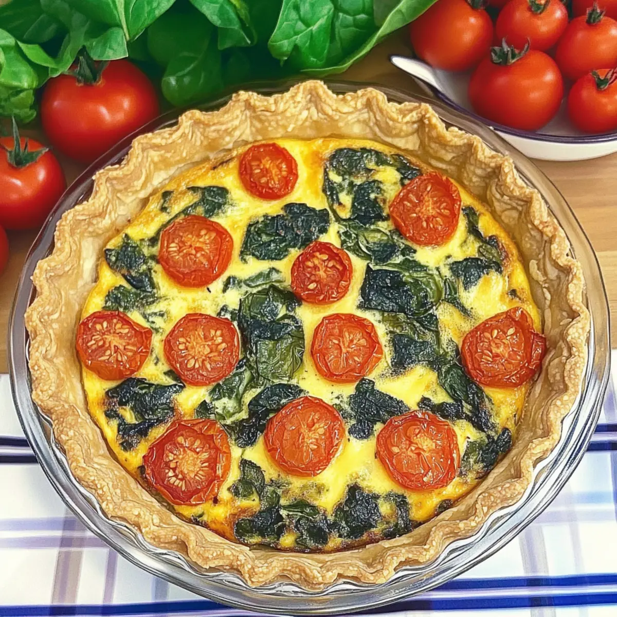 Spinach & Cherry Tomato Quiche