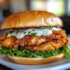 Cajun Crispy Chicken Sandwich with Garlic Aioli