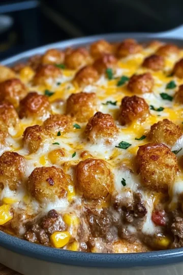 Cowboy Beef Tater Tot Casserole