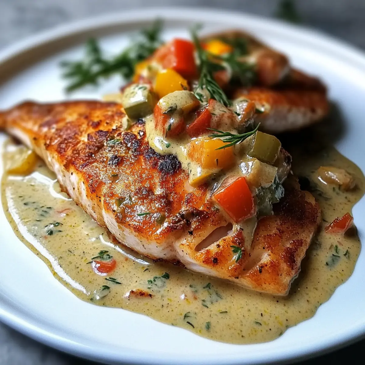 Red Snapper with Creamy Creole Sauce