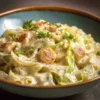 Garlic Alfredo with Tender Cabbage Recipe