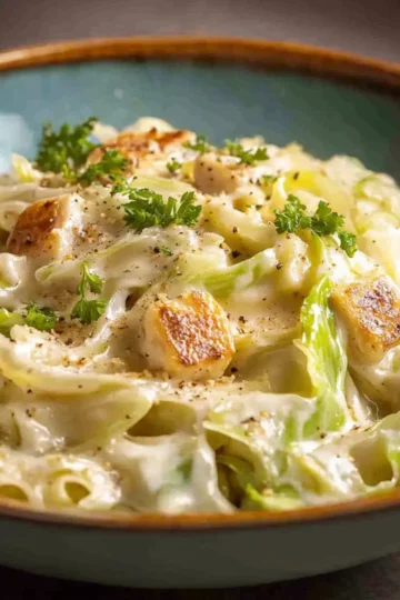 Garlic Alfredo with Tender Cabbage Recipe