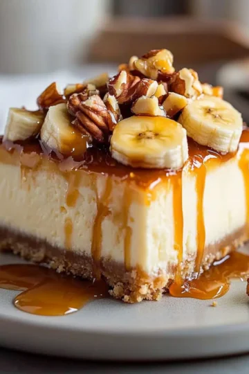 Banana Caramel Nut Cheesecake