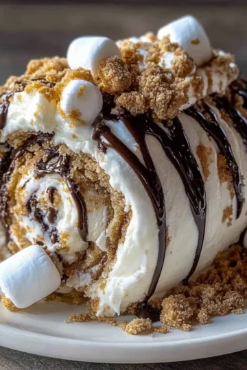 S’mores Explosion Cookie Dough Ice Cream Roll