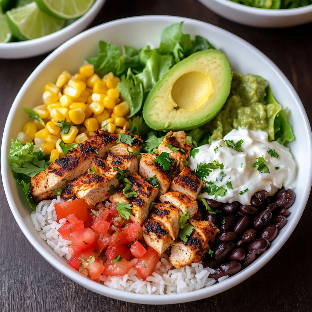 Burrito Bowls with Cilantro Lime Rice and Chicken 1 Burrito Bowls with Cilantro Lime Rice and Chicken