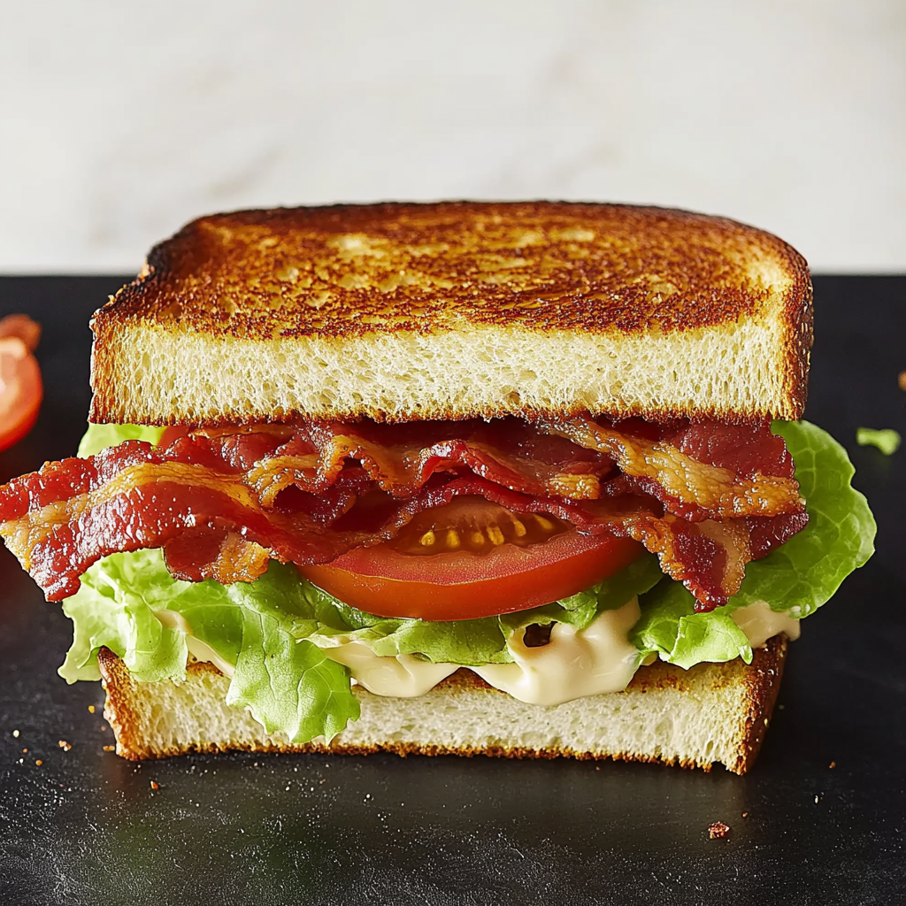 Classic BLT Sandwich Recipe with Crispy Bacon & Tomatoes
