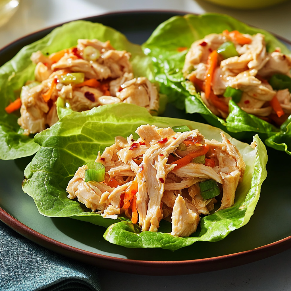 Chicken Lettuce Wraps with Asian Flavors