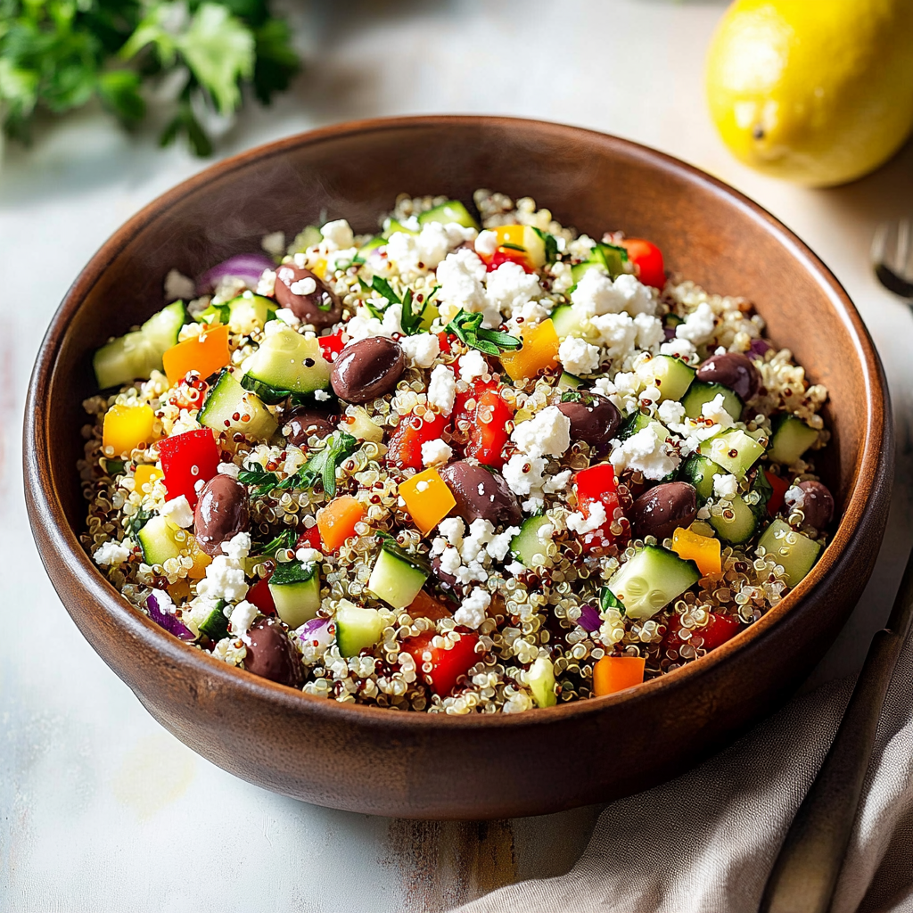Easy Quinoa Salad with Lemon and Feta Cheese 2 Easy Quinoa Salad with Lemon and Feta Cheese
