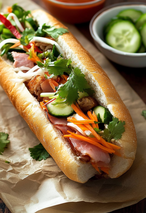 Authentic Chicken Banh Mi Sandwiches