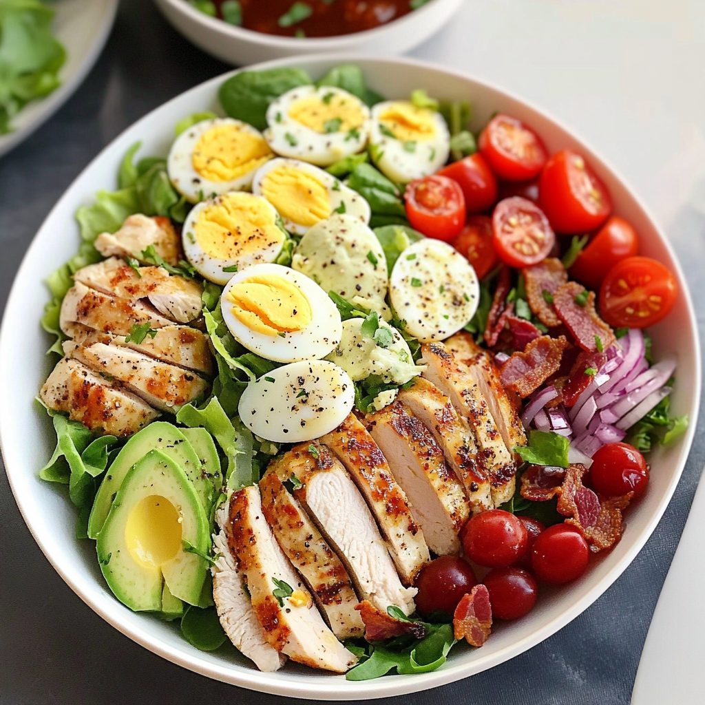 Classic Cobb Salad Recipe with Roasted Chicken and Avocado 2 Classic Cobb Salad Recipe with Roasted Chicken and Avocado