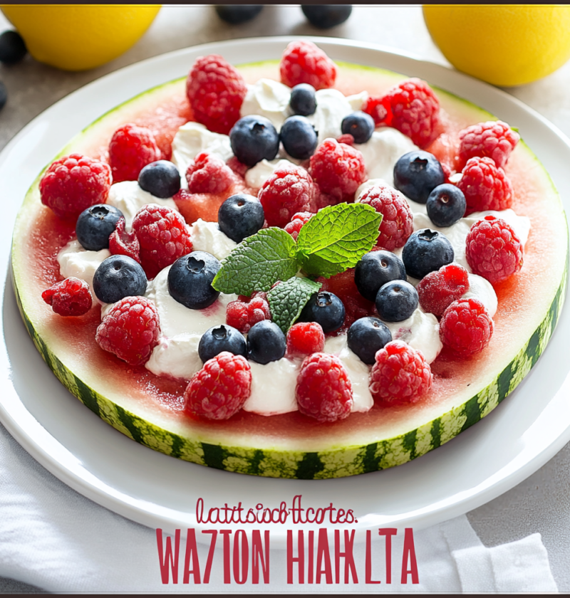 Watermelon Pizza Recipe for Summer Desserts 1 Watermelon Pizza Recipe for Summer Desserts