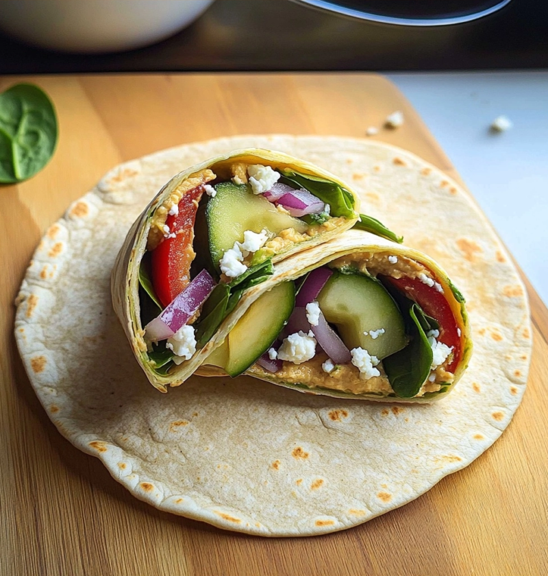 Hummus Veggie Wraps with Crisp Spinach and Creamy Avocado 1 Hummus Veggie Wraps with Crisp Spinach and Creamy Avocado