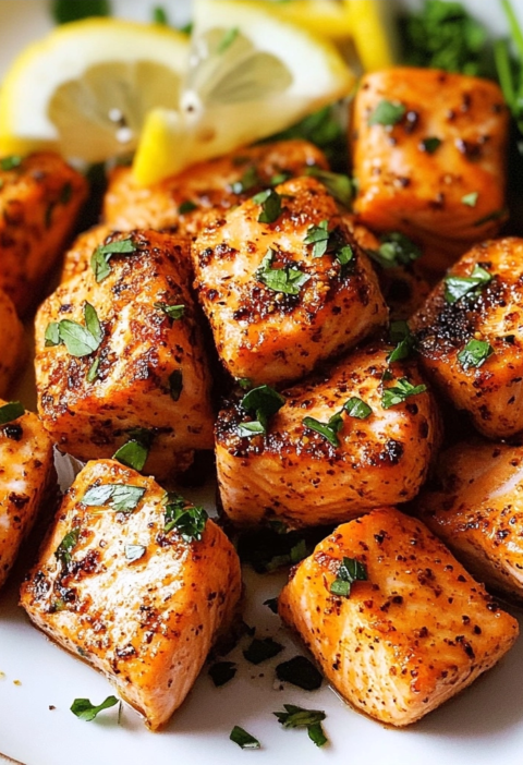 Lemon Pepper Salmon Bites Best Air Fryer Dinner