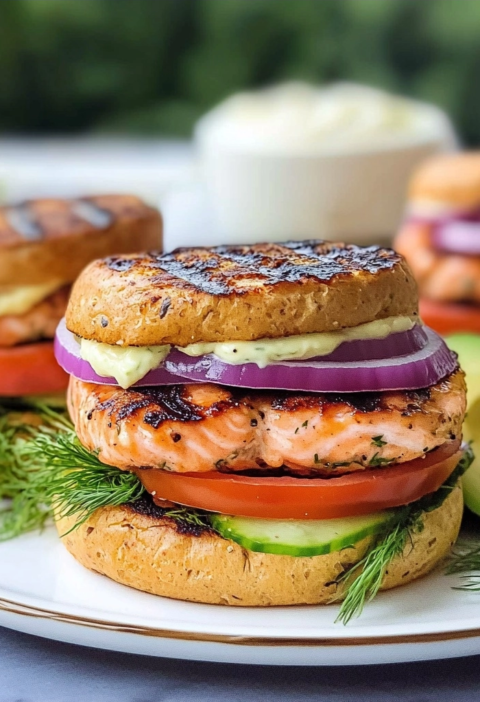 Grilled Salmon Burgers