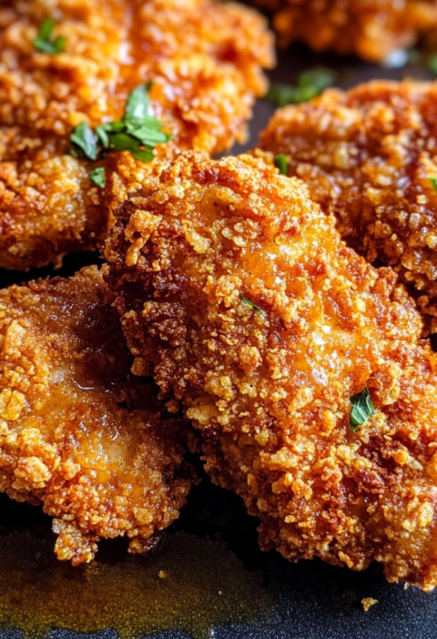 Hot Honey Chicken with Crunchy Cornflake Coating