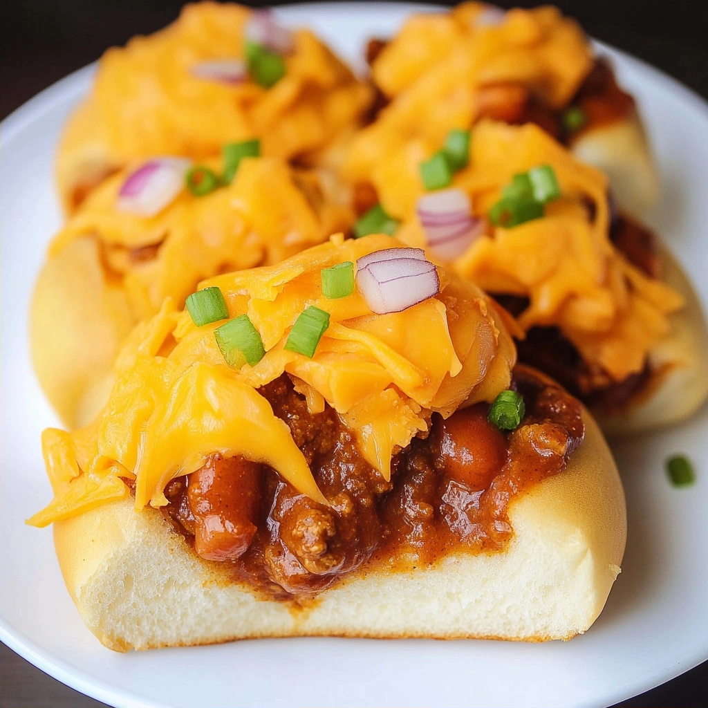 Chili Cheese Dog Sliders Party Appetizer Recipe 2 Chili Cheese Dog Sliders Party Appetizer Recipe