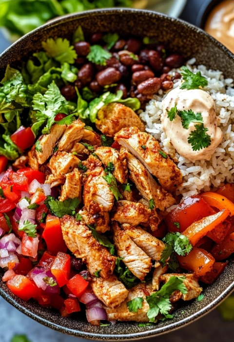 Chicken Fajita Burrito Bowls