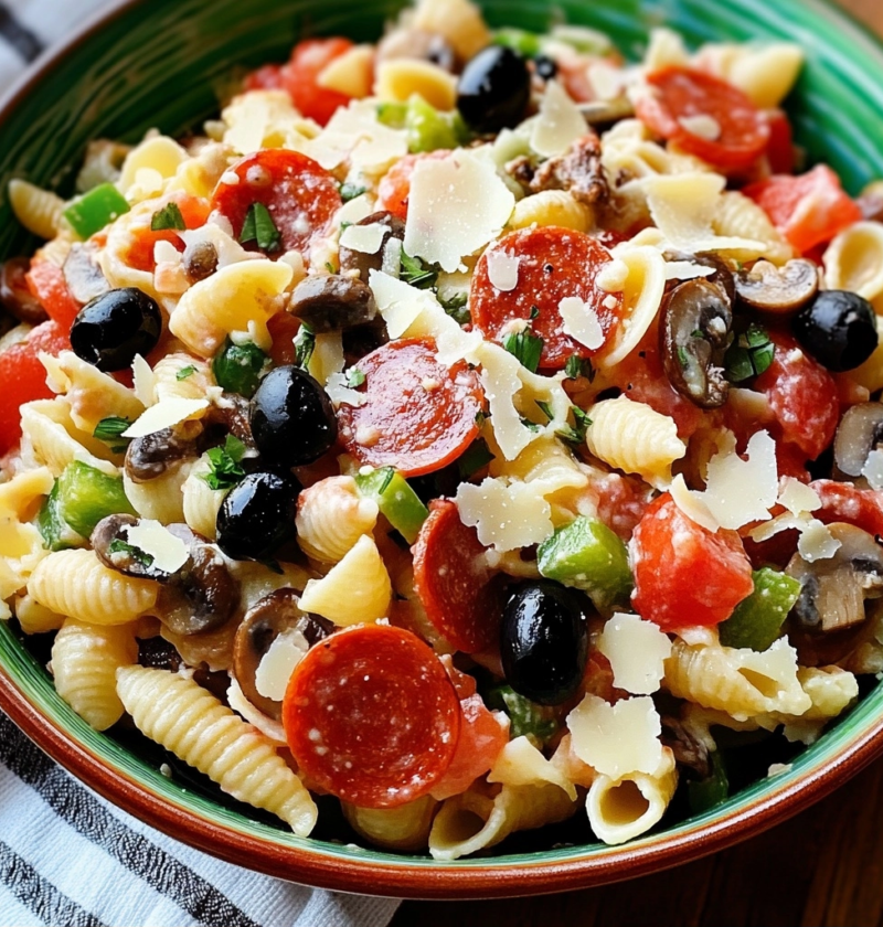 Pizza Pasta Salad Recipe for BBQs and Picnics 9 Pizza Pasta Salad Recipe for BBQs and Picnics